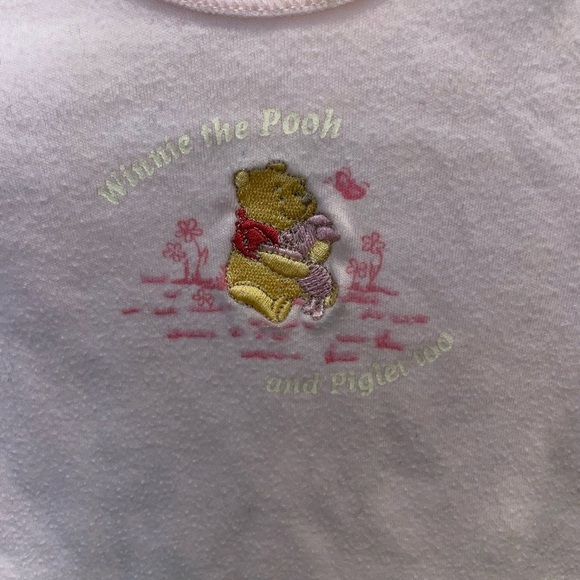 3/$15 Vintage Disney Pink Baby Sleep Gown with Winnie the Pooh - Picture 3 of 9